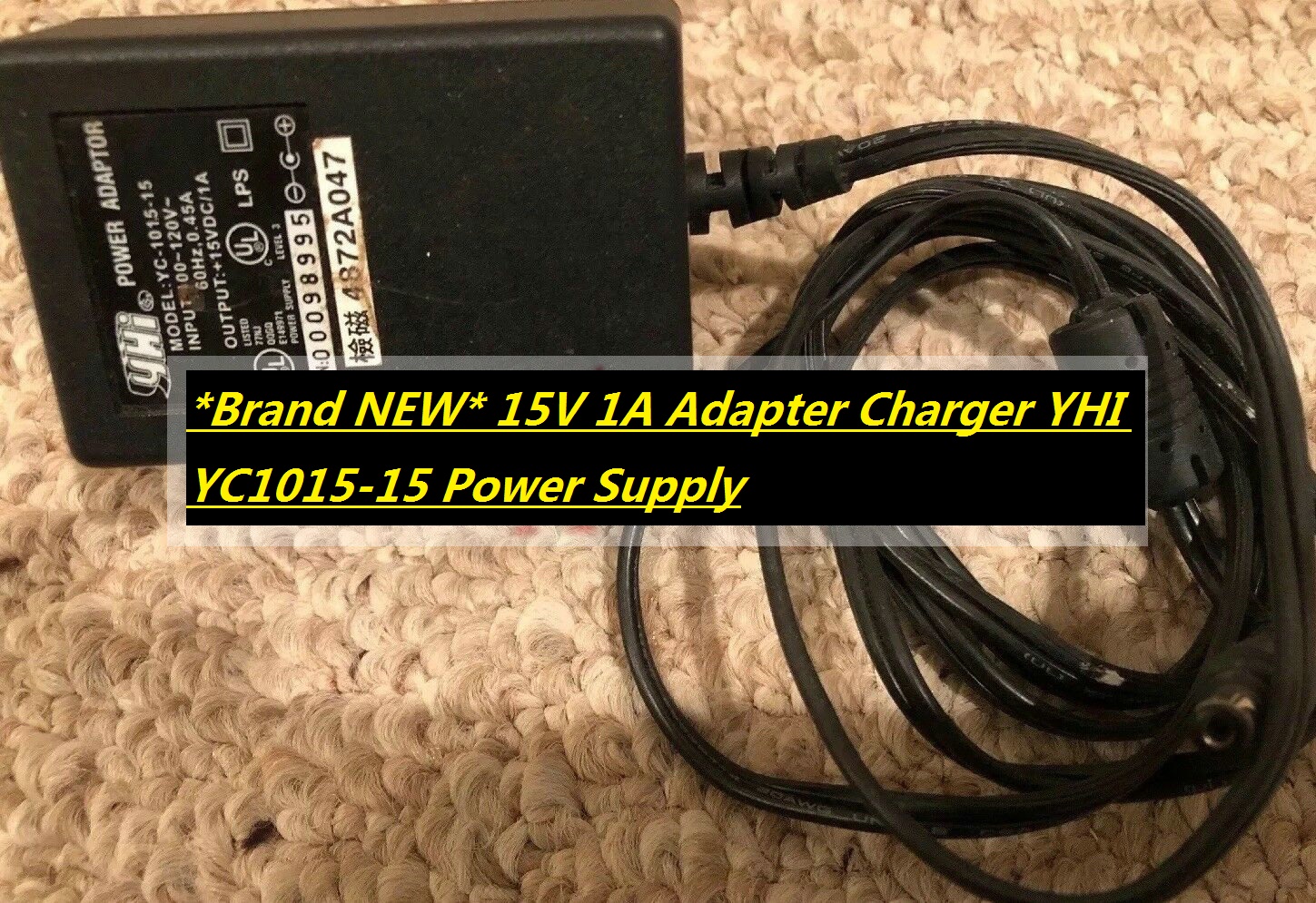 *Brand NEW* 15V 1A Adapter Charger YHI YC1015-15 Power Supply